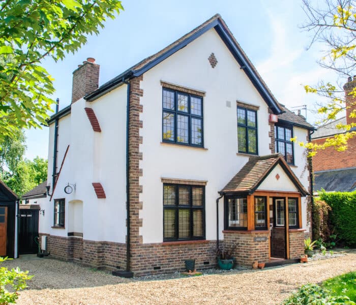 black one collection PVCu windows in a traditional house