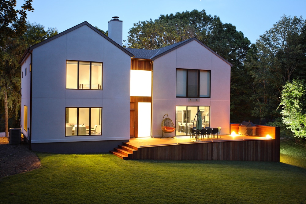 Origin OW-70 windows in a detached house taken at night