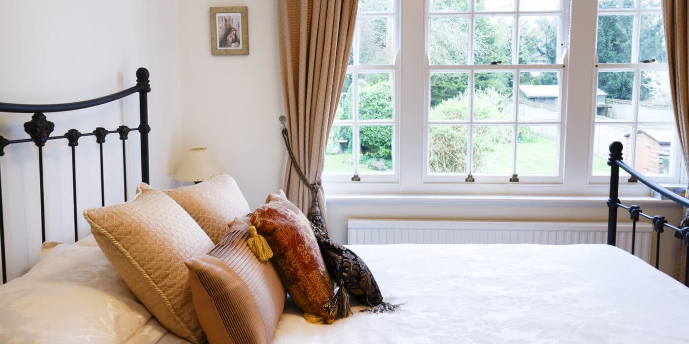 roseview sash windows in a bedroom setting showing the period window features