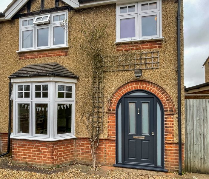 Alwood timber front doors in a semi detached bay fronted house